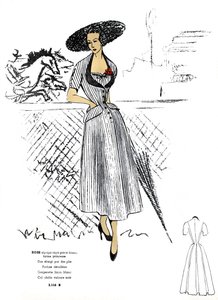 French Fashion, Striped Alpaca Dress Design