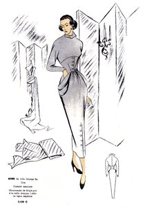 French Fashion, Woollen Town Dress Design by Unknown artist