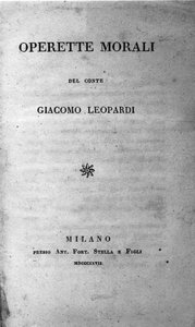 Frontispiece of Operette Morali (Small Moral Works) by the Italian poet Giacomo Leopardi (1798-1837) 1827