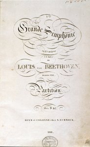 Frontispiece of the first German edition of the score of Symphony No. 1 in C major by Ludwig van Beethoven