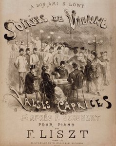 Frontispiece of the Score Soirées de Vienne, Caprices Waltzes for Piano by Liszt