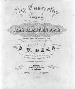 Frontispiece of the Score of the Six Concertos by Johann Sebastian Bach