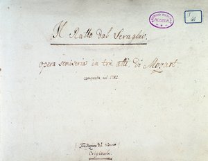 Frontispiece for Die Entfuhrung aus dem Serail, opera by Mozart, Lichtenthal version by Unknown artist