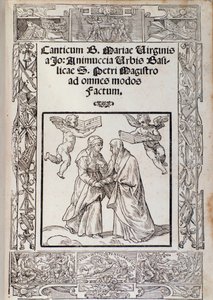 Frontispiece of Musical Score of Cantico della Beata Maria Vergine by Giovanni Animuccia