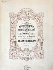 Frontispiece of musical score of Unfinished Symphony by Franz Schubert