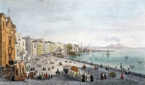 Funeral in the Bay of Naples with the Vesuvius in the background