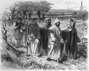Funeral of Isabeau (Isabelle, Elisabeth) of Baviere, Queen of France (1371-1435). Engraving of the 19th century.