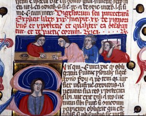 Games of dice (gioco dei dadi) manuscript from the 14th century Biblioteca Nazionale Braidense, Milan