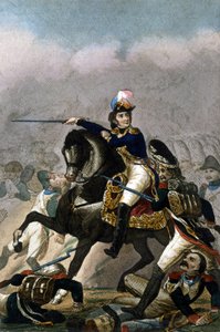 General Jean Lannes, Duke of Montebello (1769-1809) at the Battle of Essling (21 - 22 May 1809). Engraving 19th century. Milan by Unknown artist