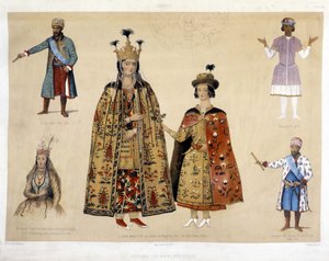Georgian costume board in the 16th and 17th centuries: King Irakli, Gheorghi X, Princess Chartchevadze, Queen Mary by Unknown artist