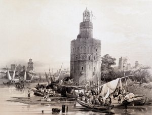 Gold Tower, Seville, “Artistic and monumental Spain of famous sites and monuments of Spain” by Don Genaro Perez de Villa