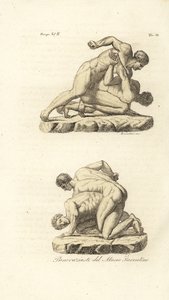 Greek Athletes Competing in the Martial Art of Pankration by Unknown artist