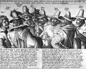 Gunpowder: Bates, Robert Winter, Christopher Wright, John Wright, Thomas Percy, Guido Fawkes, Thomas Winter