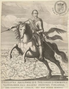 Gustav II Adolf in Front of a Map of Pomerania