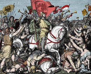 Henry the Fowler Proclaimed King of East Francia - Henry I of Germania (or of Saxony, known as Henry the Oiseleur, 876-936) proclaimed King of West Francia in 919 by Unknown artist
