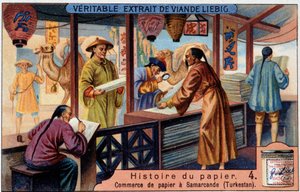History of Paper. 4. Paper trade in Samarkand (Turkestan). Liebig chromolithography
