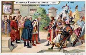 History of the Glove: The Glove as a Symbol of Investiture - Liebig Chromolithography by Unknown artist