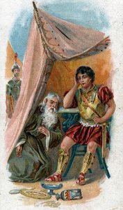 History of the life of Achilles: Nestor convinces Patrocles to substitute for him to fight the city of Troy