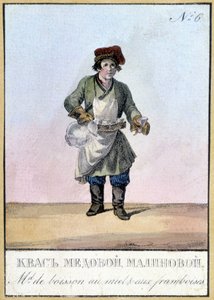 Honey and raspberry beverage dealer in Russia in the 19th century by Unknown artist