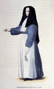 Hospitaller of the Hotel Dieu in Paris (engraving from an album on religious orders, Paris)