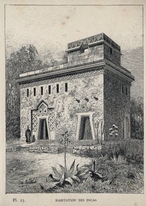Housing of the Incas - engraving of 1889 in 