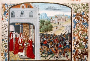 Pope Gregory XI Crowned in Avignon in 1370. The Battle of Pontvallain by Unknown artist