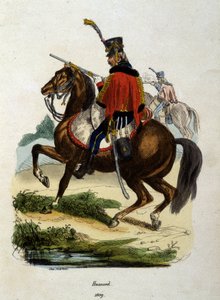 Hussar Horseback of the Napoleonic Army - Engraving