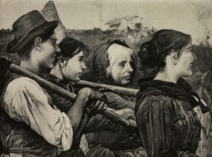 In the Fields, engraving by F Cantagalli from a photograph by G Brogi from L