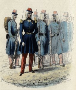Infantry of the French army in 1830 in Algeria, officer, non-commissioned officers and soldiers, In 