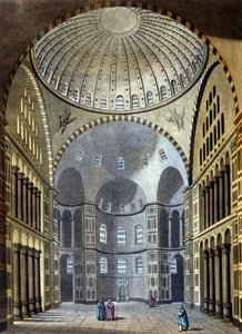 Interior of the Hagia Sophia Mosque in Constantinople - in The old and modern costume by Ferrario, ed. Milan by Unknown artist