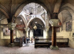 Interior of the chapel of St. Helena, Jerusalem. 19th century engraving by Unknown artist