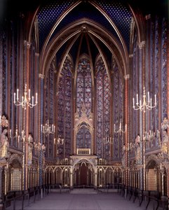 Interior View of the Sainte Chapelle of Paris: High Chapel, Architecture by Unknown artist