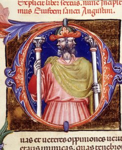Janus, Roman deity, two opposite faces - from a manuscript of 