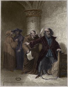 Jerome of Prague refusing to abjure - Jerome of Prague, church reformer, refusing to recant - Engraving in Popular Fastes, or History of the Heroic Acts of the People and Their Influence on Science, Arts, Industry and Agriculture by Alphonse by Unknown artist