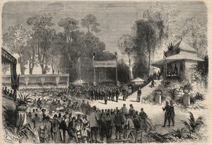 Journey of Napoleon III (1808-1883) and the Empress Eugenie de Montijo (1826-1920) to Rouen: distribution of awards at the agricultural competition. Engraving in 