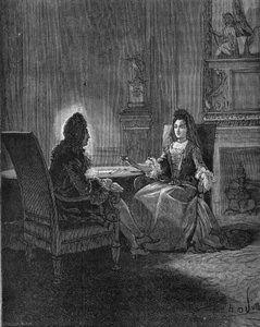 King Louis XIV Talking with His Future Wife, Madame de Maintenon (engraving)