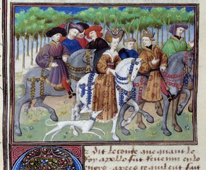 King and Queen Going Hunting (Philip VI of Valois and Blanche of Navarre) by Unknown artist
