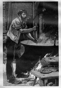 The Making of Gruyere Cheese (Engraving in La Science francaise)