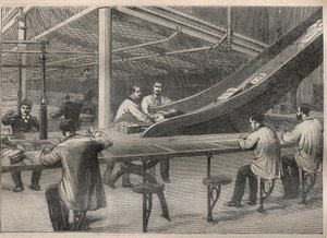 The postal service: stamping letters at the Hotel des Posts de Paris by Unknown artist