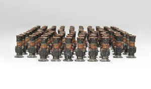 Large group of toy soldiers or campaign map-markers in the form of French infantry, c.1810-14