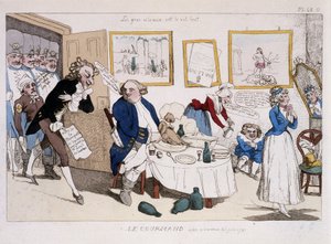 The Gourmand (meal of Louis XVI and Marie Antoinette during the flight to Varennes) - in Musée de la Caricature