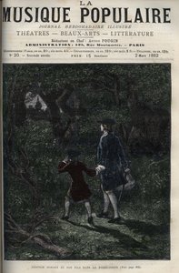 Leopold Mozart and His Son Wolfgang Amadeus in the Black Forest - Engraving in 