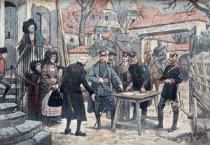 German Officers Campaigning in Alsace, March 1918, Illustration from 
