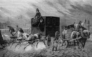 Les Omnibus de Paris in the 19th Century: La Bearnaise - Engraving from 1892