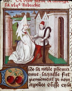 The loves of Dido, founder of Carthage and Aeneas. Miniature from 