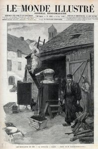The Home Distillers - Home Distillation in Paris in 1895 - Engraving in 