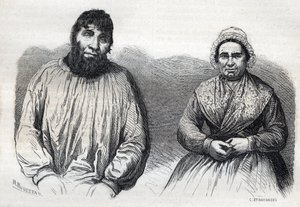 Les epoux Dumollard (Martin Dumollard (1810-1862) and his wife accomplice Marie Anne Martinet (1814-1875) Engraving of the 19th century