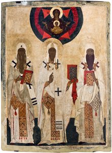 Russian Icon: The Three Saint Bishops of Rostov: Isaiah, Leontius and Ignatius
