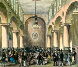 London Stock Exchange: Stock Exchange in London in the 19th century by Unknown artist