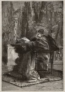 Lucrezia Borgia (1480-1519) by Dying Hand to Leon X (Leone 10) (1475-1521) - engraving from 